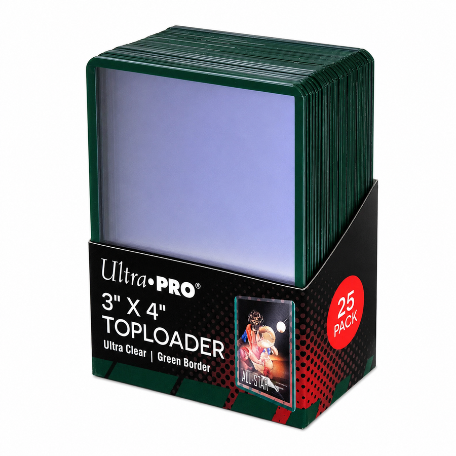 Ultra PRO 3" x 4" Toploaders Green Border – 25 Stuks