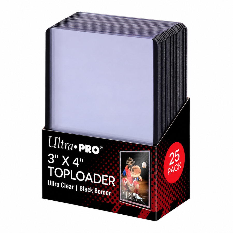 Ultra PRO 3" x 4" Toploaders Black Border – 25 Stuks